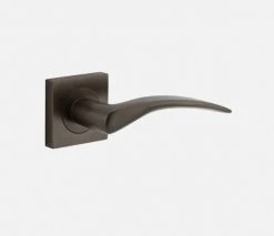 IVER DOOR LEVER OXFORD SQUARE ROSE BACKPLATE Door Handles & Levers