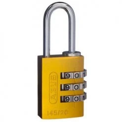 ABUS 3-WHEEL 20MM COMBINATION ALUMINIUM PADLOCK 145/20 VARIOUS COLOURS