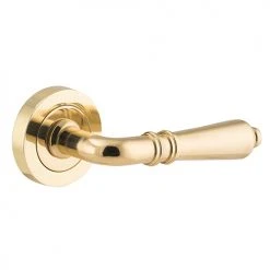 IVER DOOR LEVER SARLAT ROUND ROSE PAIR Door Handles & Levers