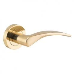 IVER DOOR LEVER OXFORD ROUND ROSE BACKPLATE