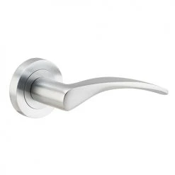 IVER DOOR LEVER OXFORD ROUND ROSE BACKPLATE
