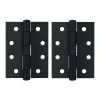 TRIO MATT BLACK BUTT HINGE FIXED PIN (PAIR) 100MM X 75MM X 2.5MM Hinges & Magnets