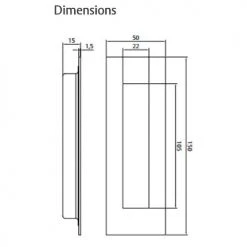 LOCKWOOD FP2 FLUSH PULL 150MM X 50MM