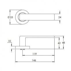 Handles & Hardware MADINOZ VISION ROUND ROSE LEVERSET MDZ888-10