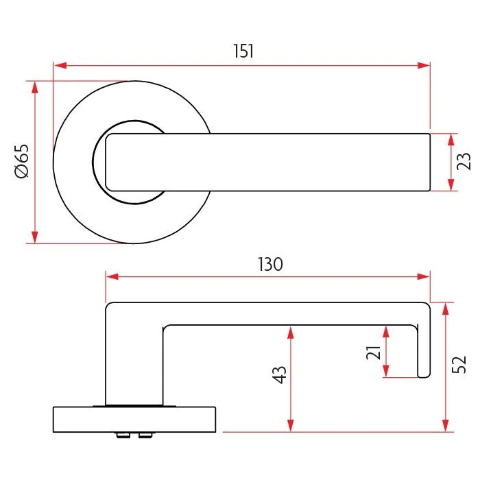 Door Handles & Levers SABRE S07 LEVERSET ON 65MM ROSE (STAINLESS STEEL) 3 Door Handles & Levers SABRE S07 LEVERSET ON 65MM ROSE (STAINLESS STEEL)